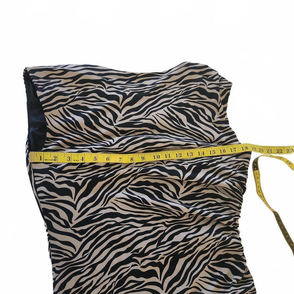 Ronni Nicole Women's Size 14 Zebra Print Casual Dress Black Beige - Picture 9 of 11
